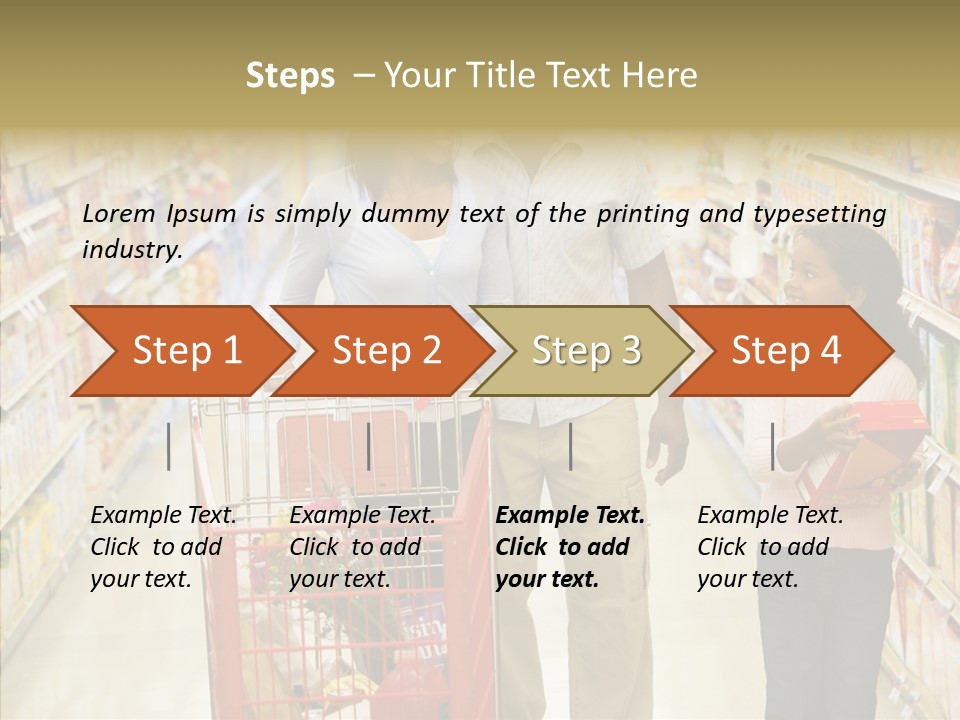 A Man And Woman Shopping In A Grocery Store PowerPoint Template