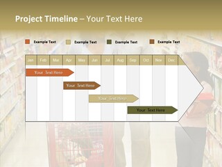 A Man And Woman Shopping In A Grocery Store PowerPoint Template