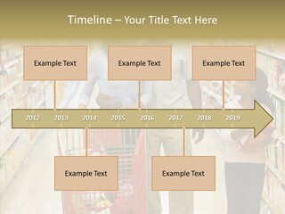 A Man And Woman Shopping In A Grocery Store PowerPoint Template