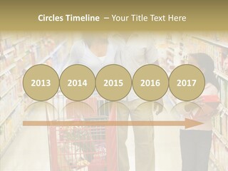 A Man And Woman Shopping In A Grocery Store PowerPoint Template