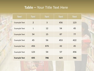 A Man And Woman Shopping In A Grocery Store PowerPoint Template