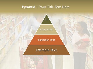 A Man And Woman Shopping In A Grocery Store PowerPoint Template