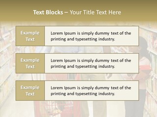 A Man And Woman Shopping In A Grocery Store PowerPoint Template