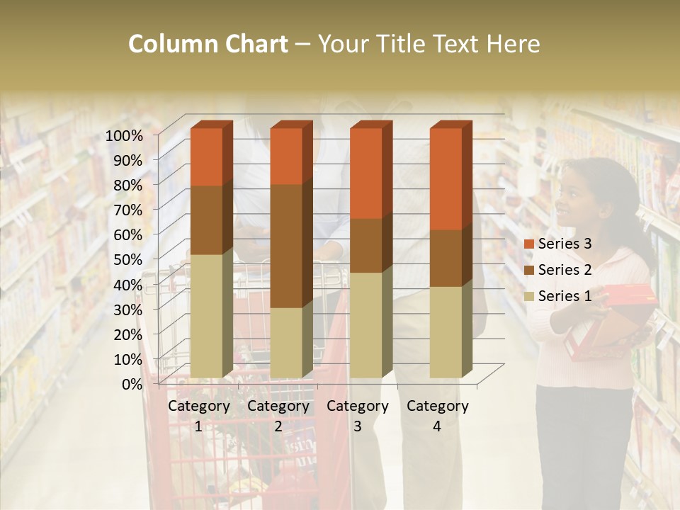 A Man And Woman Shopping In A Grocery Store PowerPoint Template