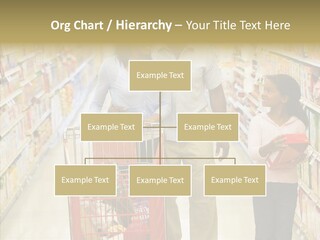 A Man And Woman Shopping In A Grocery Store PowerPoint Template
