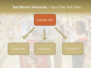 A Man And Woman Shopping In A Grocery Store PowerPoint Template