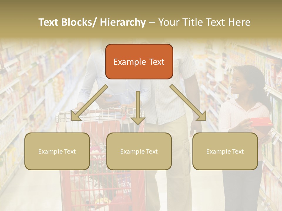 A Man And Woman Shopping In A Grocery Store PowerPoint Template