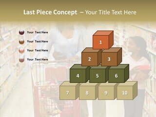 A Man And Woman Shopping In A Grocery Store PowerPoint Template