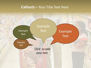 A Man And Woman Shopping In A Grocery Store PowerPoint Template
