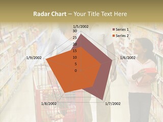 A Man And Woman Shopping In A Grocery Store PowerPoint Template