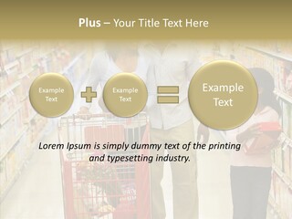 A Man And Woman Shopping In A Grocery Store PowerPoint Template