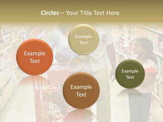 A Man And Woman Shopping In A Grocery Store PowerPoint Template