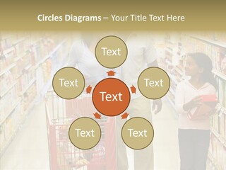 A Man And Woman Shopping In A Grocery Store PowerPoint Template