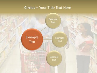 A Man And Woman Shopping In A Grocery Store PowerPoint Template