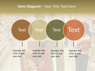 A Man And Woman Shopping In A Grocery Store PowerPoint Template