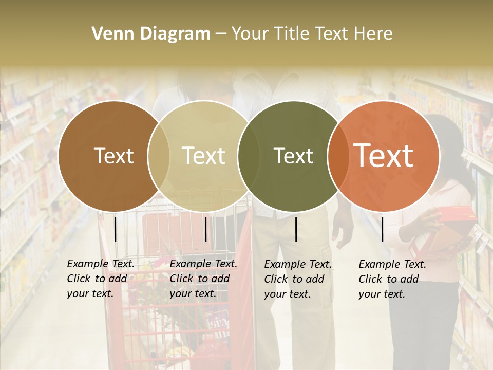 A Man And Woman Shopping In A Grocery Store PowerPoint Template