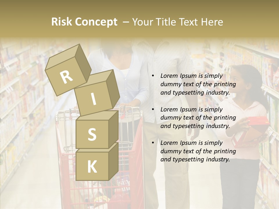 A Man And Woman Shopping In A Grocery Store PowerPoint Template