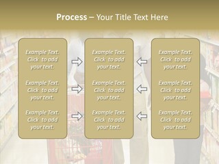 A Man And Woman Shopping In A Grocery Store PowerPoint Template