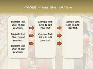 A Man And Woman Shopping In A Grocery Store PowerPoint Template