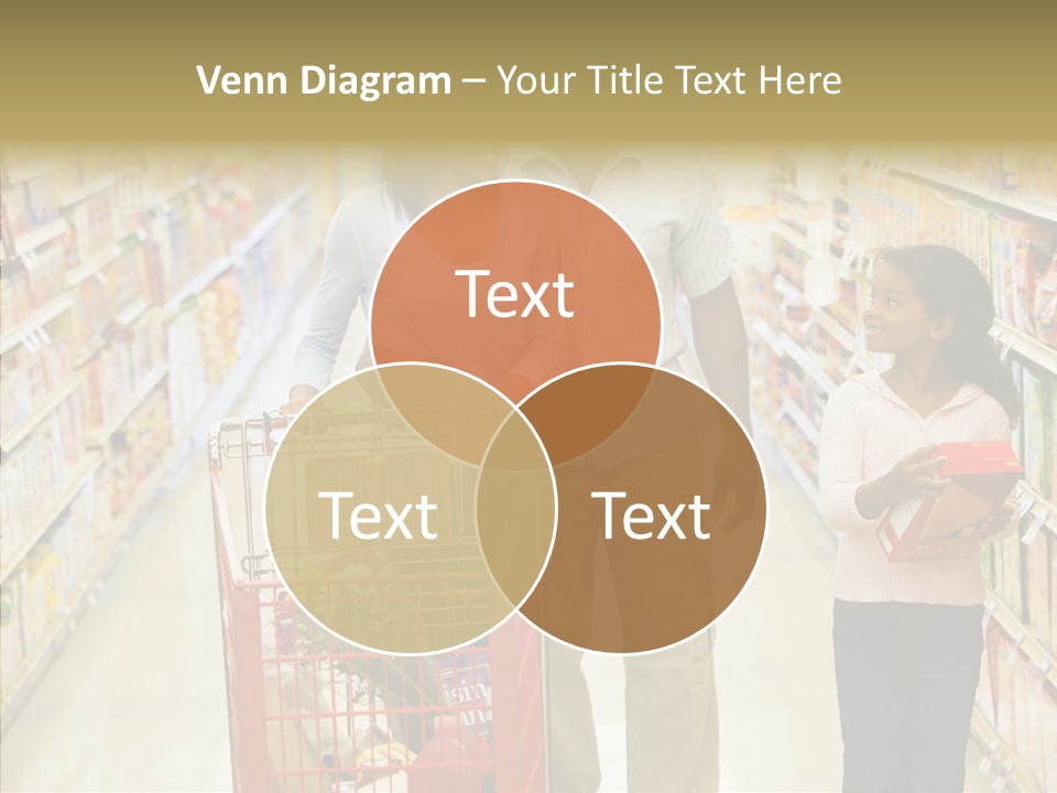 A Man And Woman Shopping In A Grocery Store PowerPoint Template