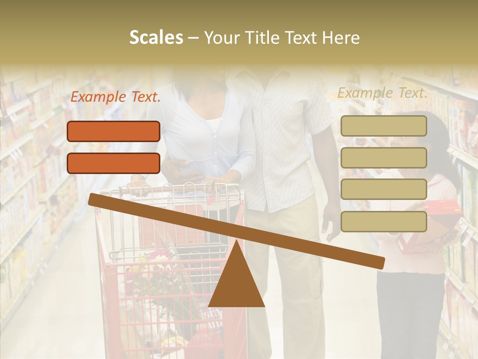 A Man And Woman Shopping In A Grocery Store PowerPoint Template