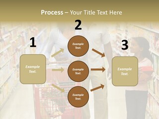A Man And Woman Shopping In A Grocery Store PowerPoint Template