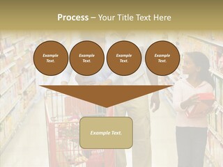 A Man And Woman Shopping In A Grocery Store PowerPoint Template
