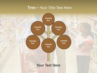 A Man And Woman Shopping In A Grocery Store PowerPoint Template