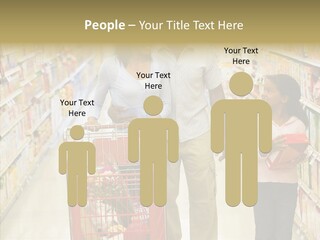 A Man And Woman Shopping In A Grocery Store PowerPoint Template