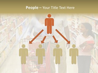 A Man And Woman Shopping In A Grocery Store PowerPoint Template