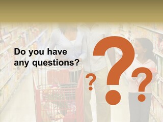 A Man And Woman Shopping In A Grocery Store PowerPoint Template