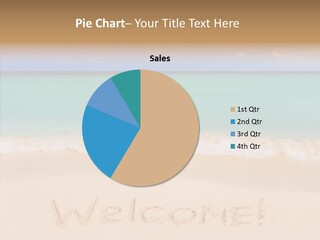 A Sandy Beach With The Word Home Written In The Sand PowerPoint Template