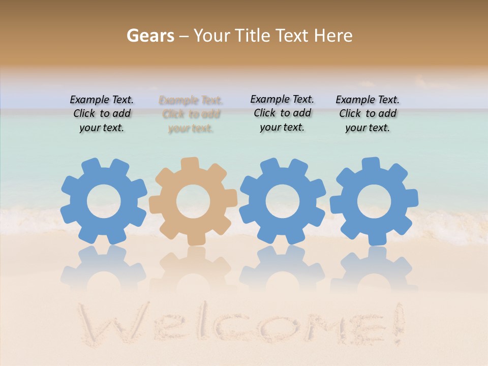 A Sandy Beach With The Word Home Written In The Sand PowerPoint Template