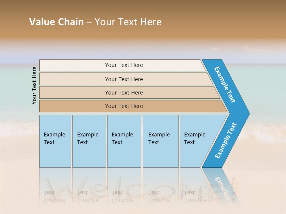 A Sandy Beach With The Word Home Written In The Sand PowerPoint Template