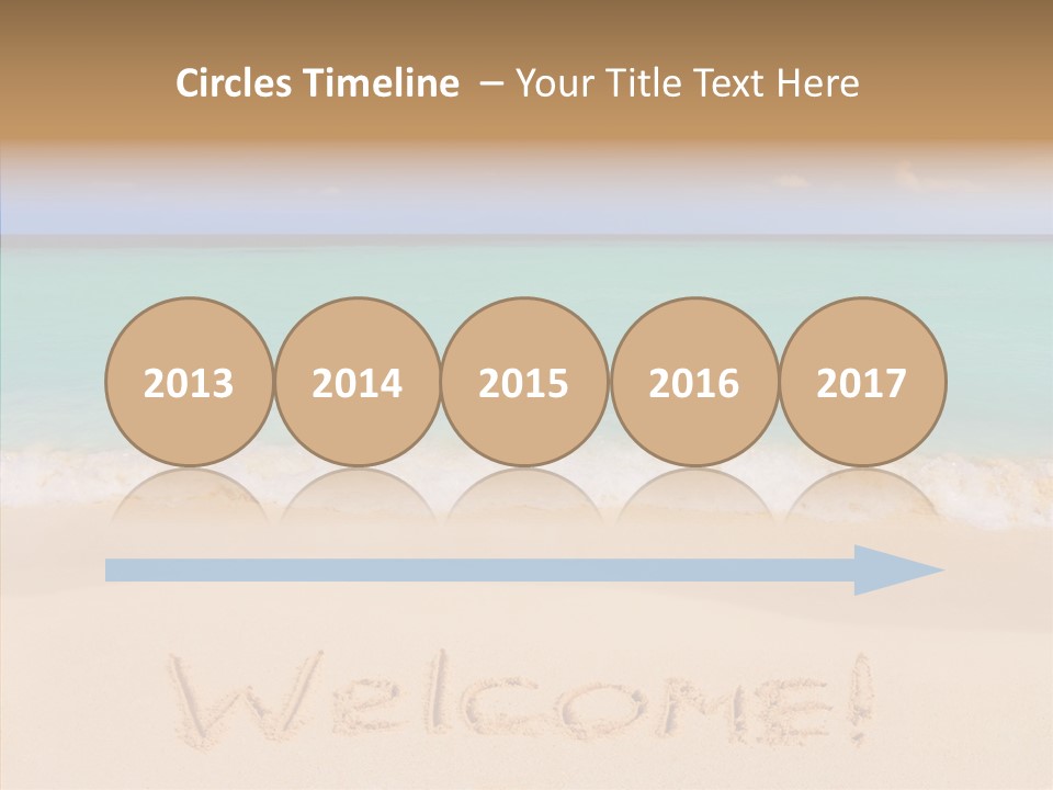 A Sandy Beach With The Word Home Written In The Sand PowerPoint Template