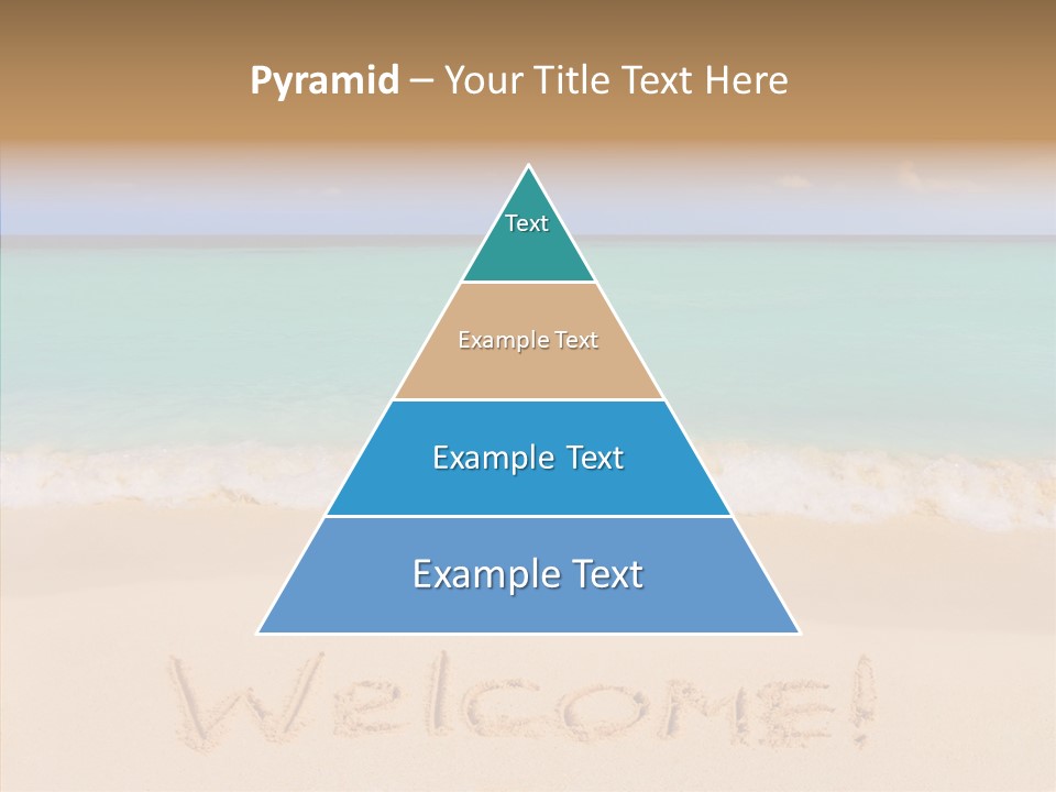 A Sandy Beach With The Word Home Written In The Sand PowerPoint Template