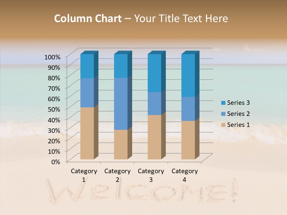 A Sandy Beach With The Word Home Written In The Sand PowerPoint Template