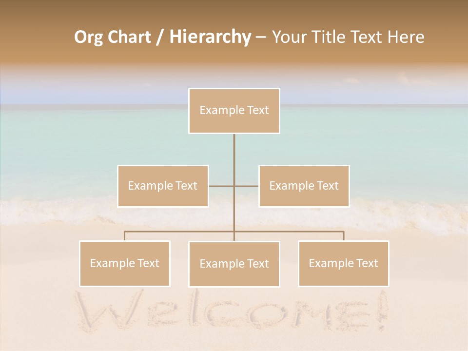 A Sandy Beach With The Word Home Written In The Sand PowerPoint Template