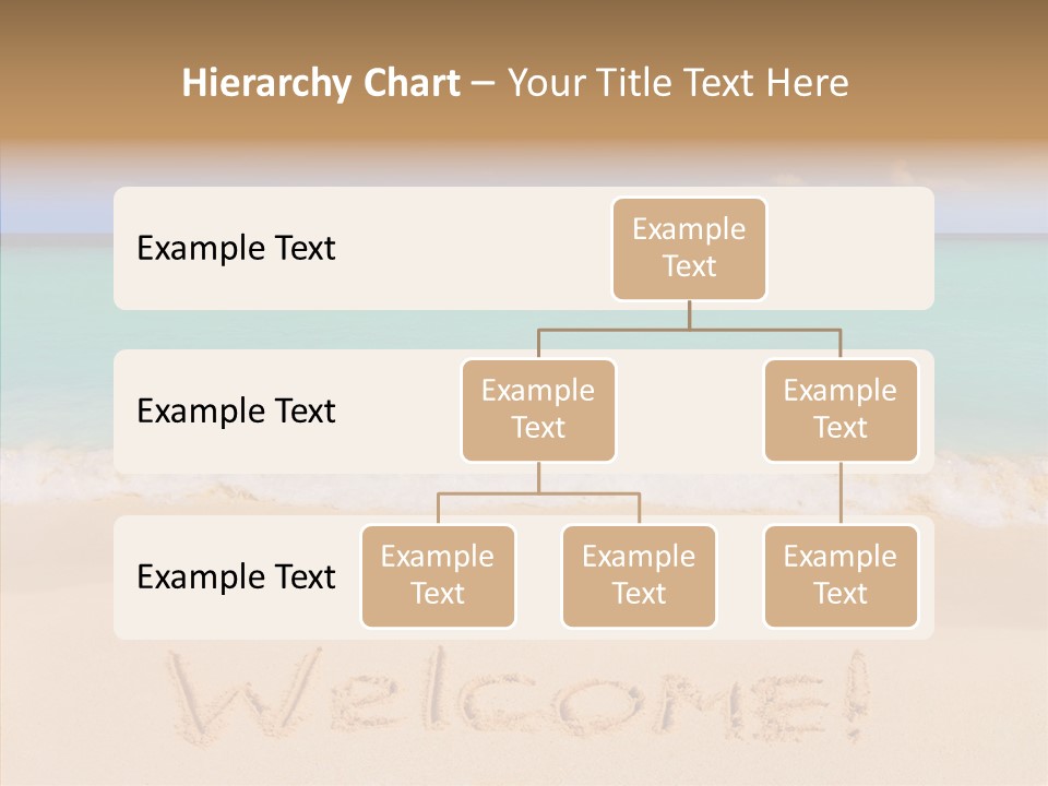 A Sandy Beach With The Word Home Written In The Sand PowerPoint Template