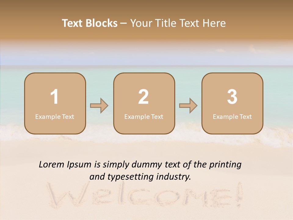 A Sandy Beach With The Word Home Written In The Sand PowerPoint Template