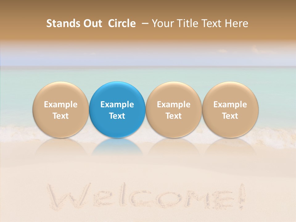 A Sandy Beach With The Word Home Written In The Sand PowerPoint Template