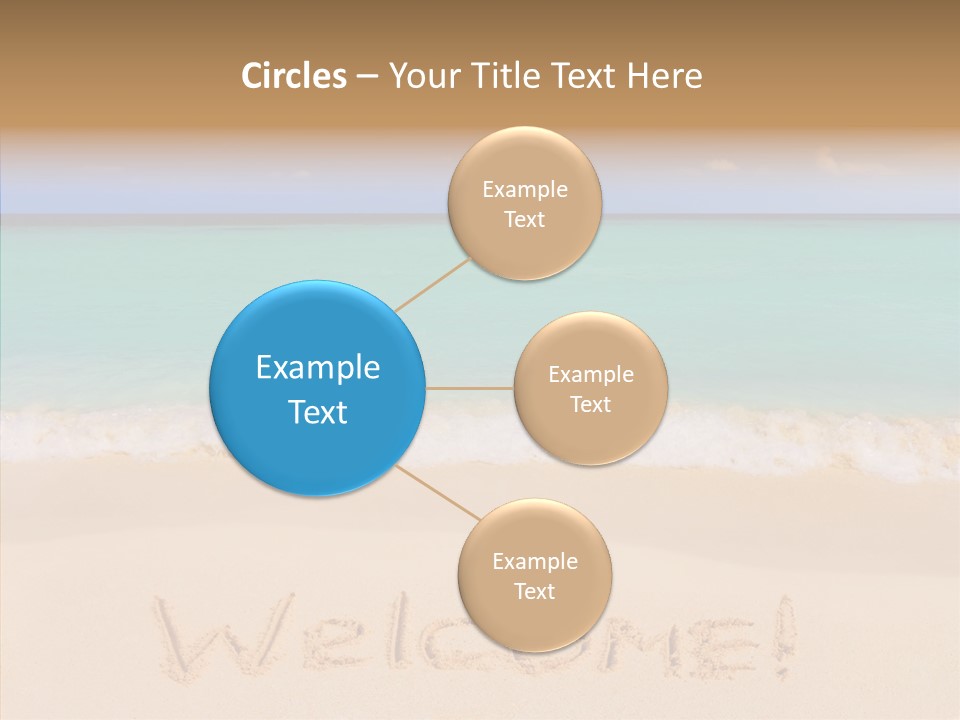 A Sandy Beach With The Word Home Written In The Sand PowerPoint Template