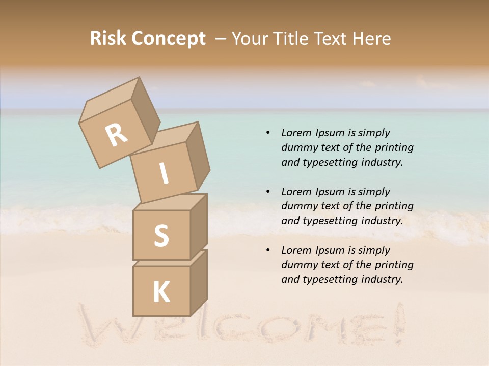 A Sandy Beach With The Word Home Written In The Sand PowerPoint Template