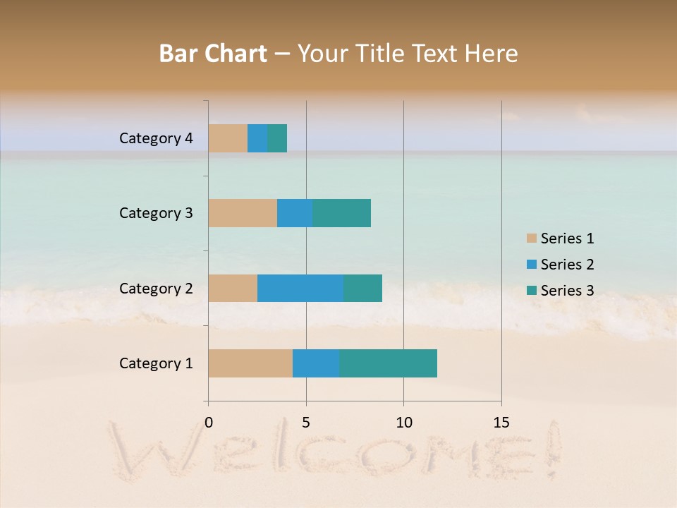 A Sandy Beach With The Word Home Written In The Sand PowerPoint Template