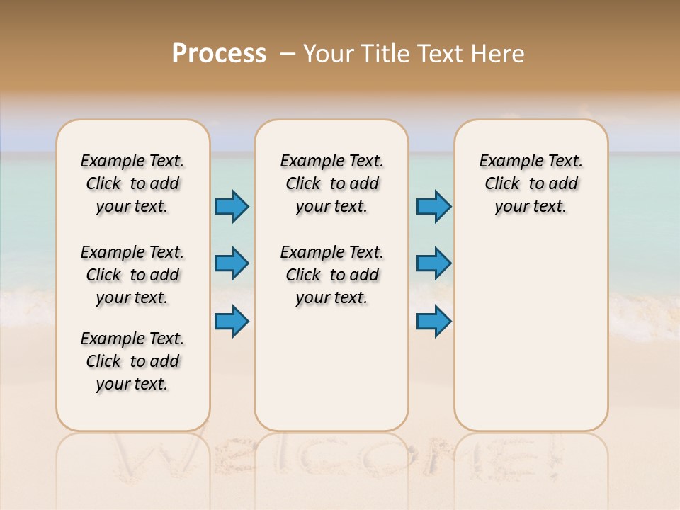 A Sandy Beach With The Word Home Written In The Sand PowerPoint Template