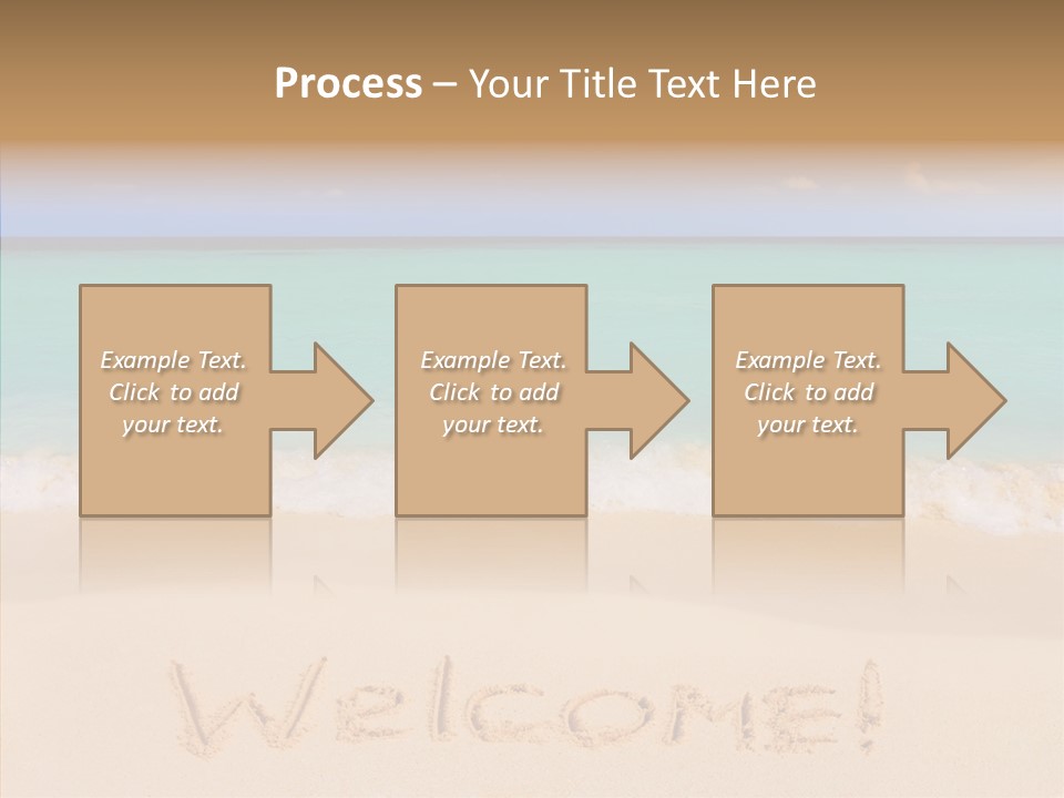 A Sandy Beach With The Word Home Written In The Sand PowerPoint Template