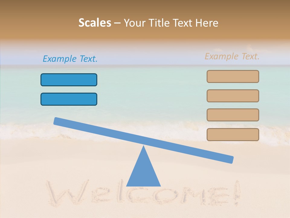A Sandy Beach With The Word Home Written In The Sand PowerPoint Template