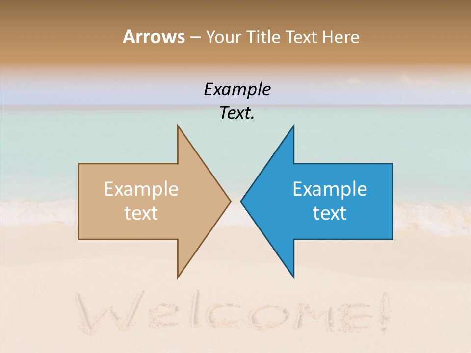 A Sandy Beach With The Word Home Written In The Sand PowerPoint Template