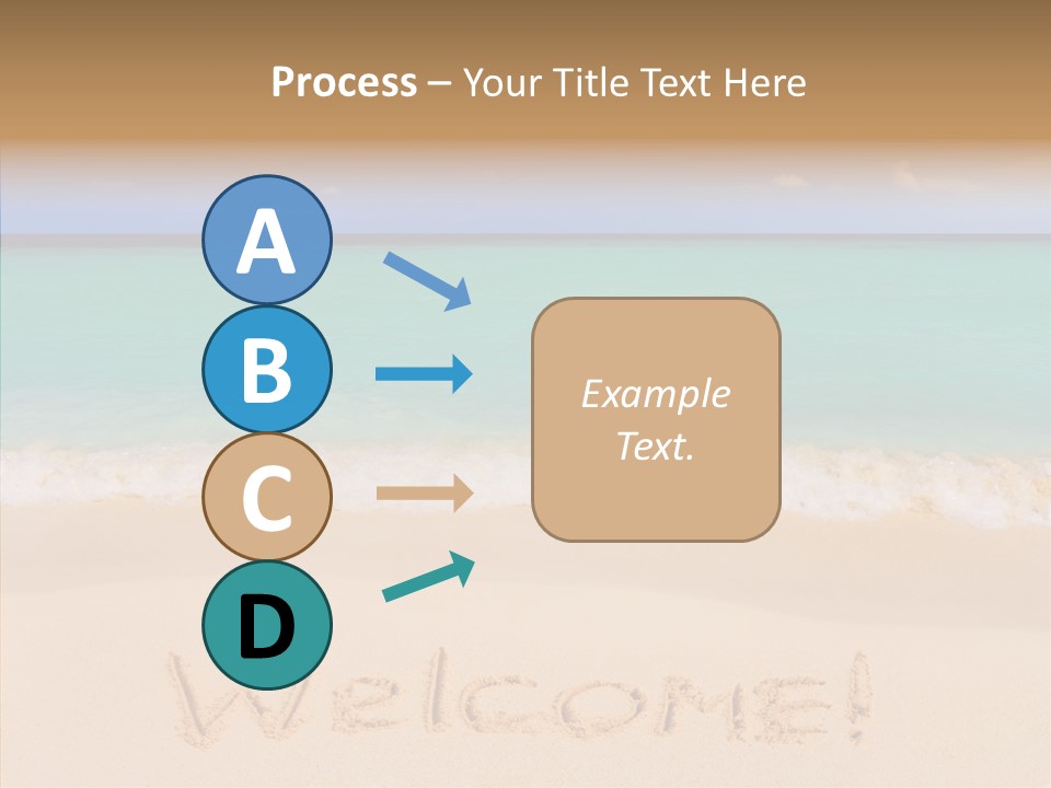 A Sandy Beach With The Word Home Written In The Sand PowerPoint Template