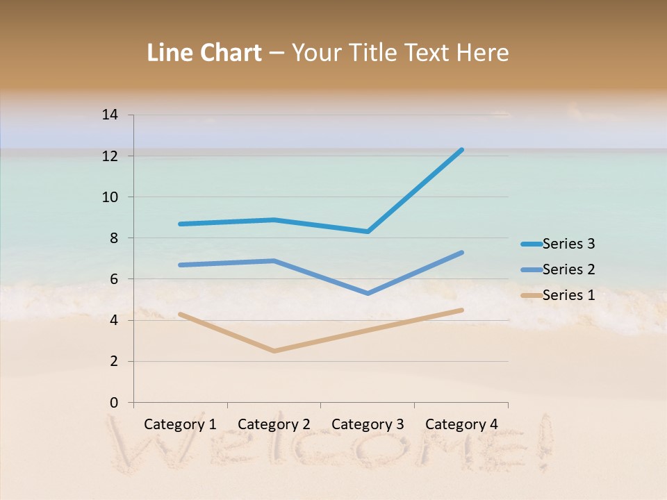 A Sandy Beach With The Word Home Written In The Sand PowerPoint Template